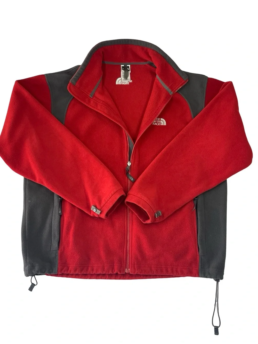The North Face Khumbu Jacket Red Gray Full Zip Fleece Men’s Large